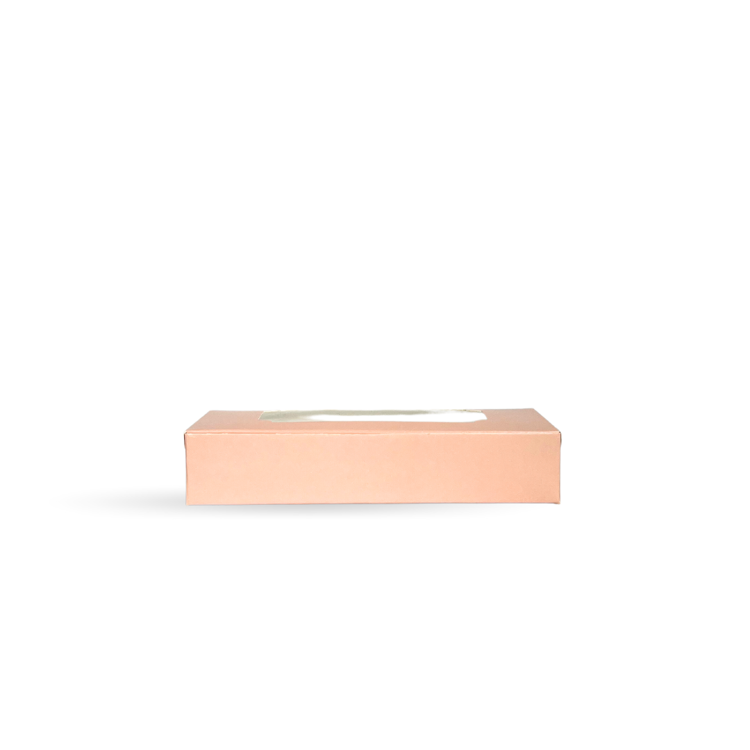 3 Brownie Box With Window 9x5x2 Inch - Peach