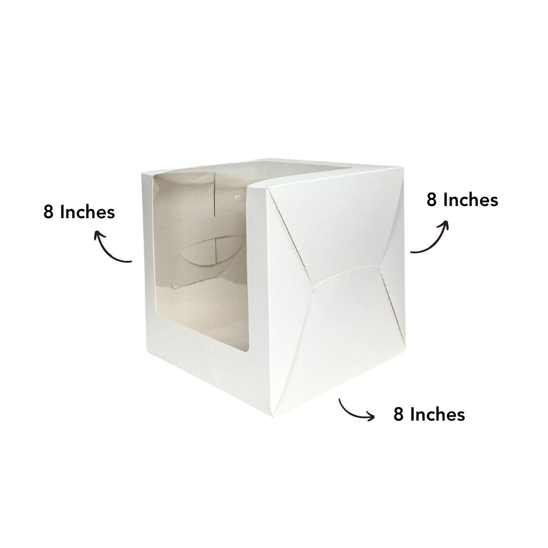 Tall Cake Box- 8x8x8 inches White