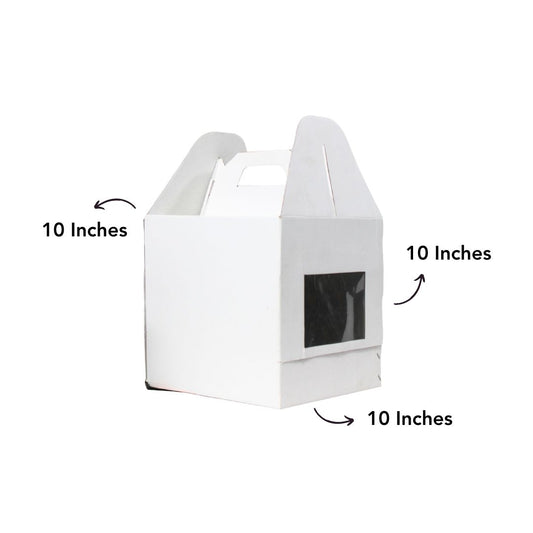 White Tall Cake Box- 10x10x10 inches