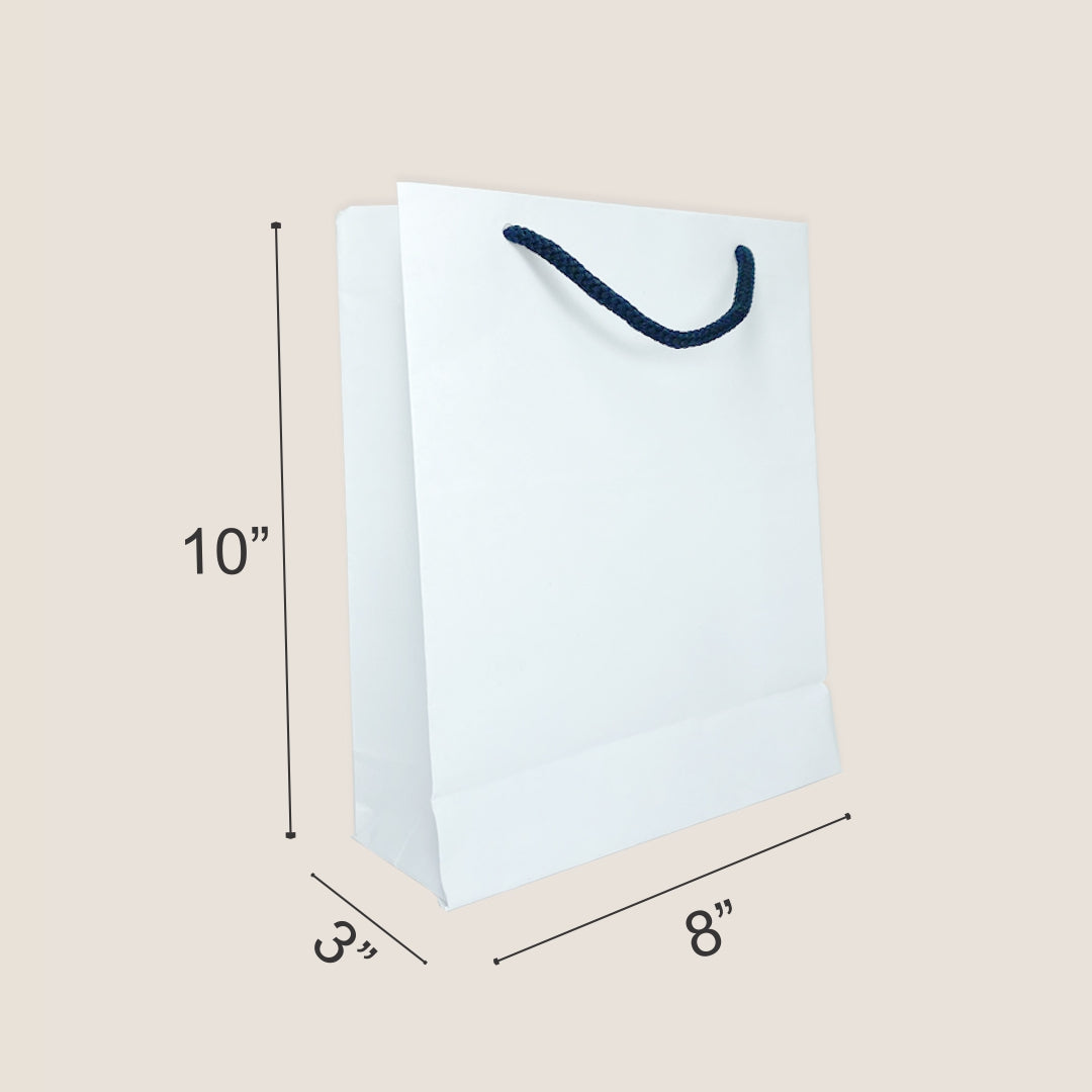 White Paperbag- 8x3x10 inches