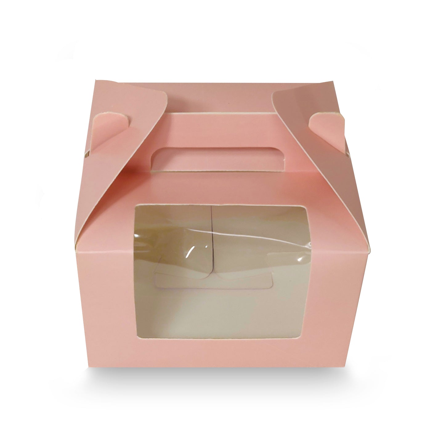 Peach Cup Cake Box- 6x6x4.5 inches