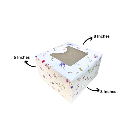 Floral Cake Box 1/2 Kg- 8x8x5 inches