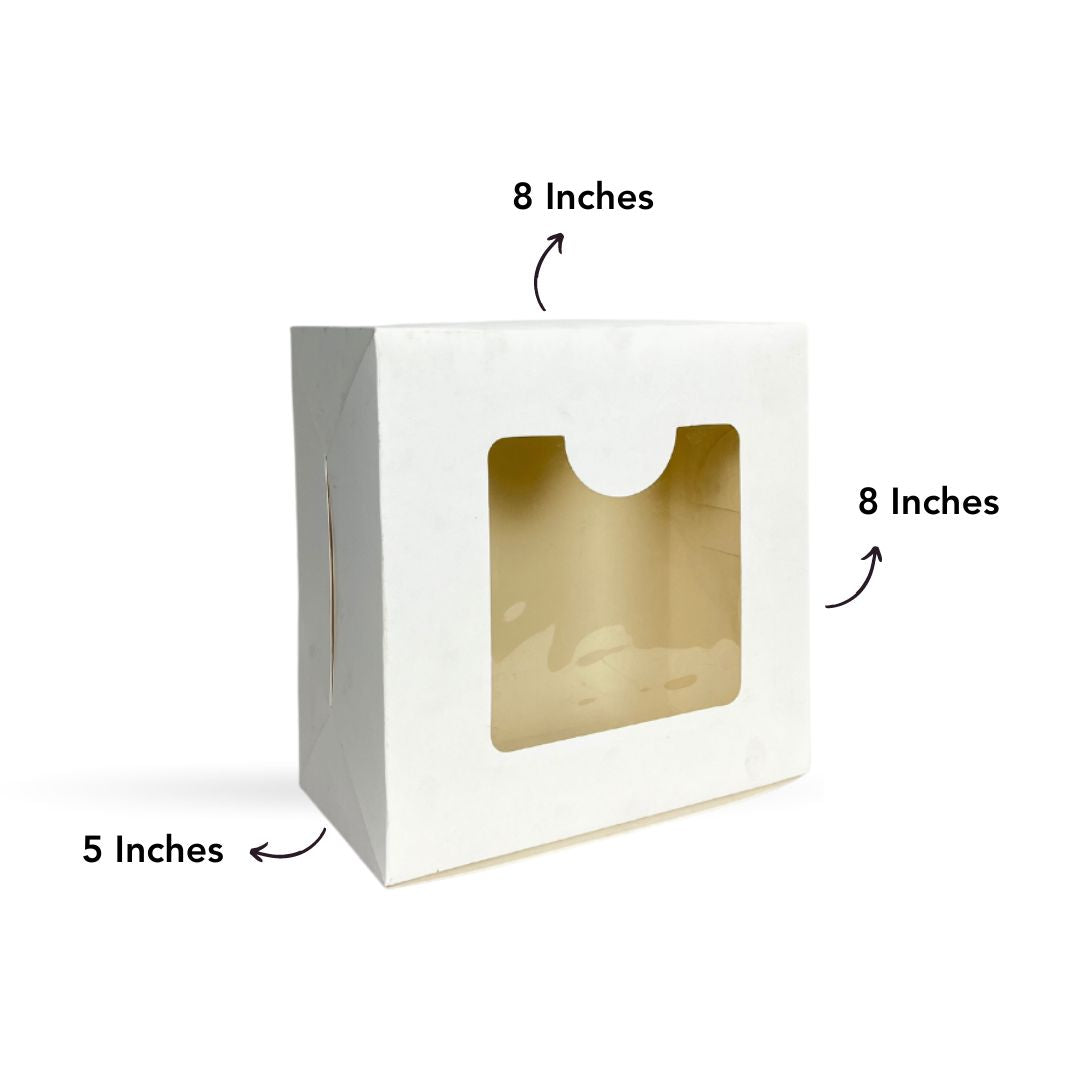 Cake Box 1/2 Kg - 8x8x5 inch - White