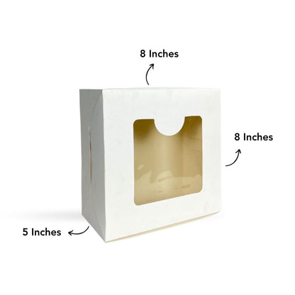 Cake Box 1/2 Kg - 8x8x5 inch - White