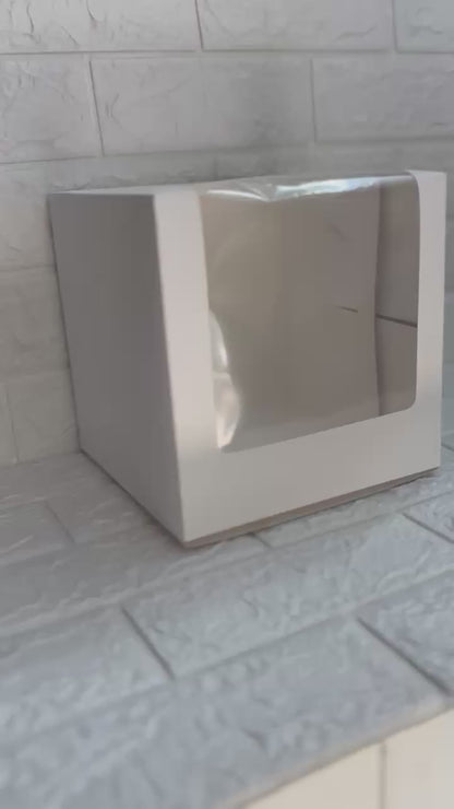 Tall Cake Box- 8x8x8 inches White
