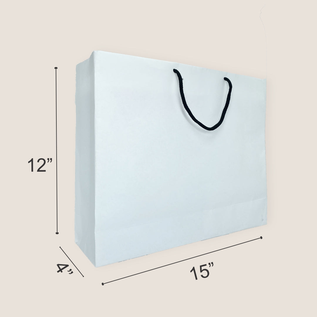 White Paperbag- 15x4x12 inches