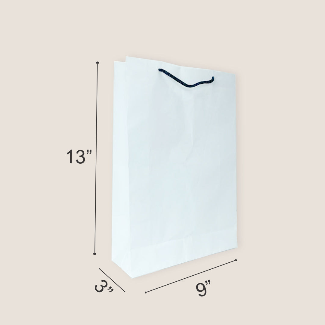 White Paperbag- 9x3x13 inches