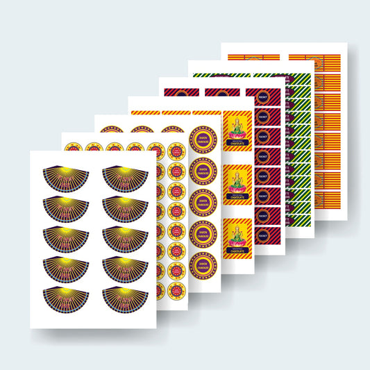 Diwali Chocolate Stickers - (Pack of 7 sheets)